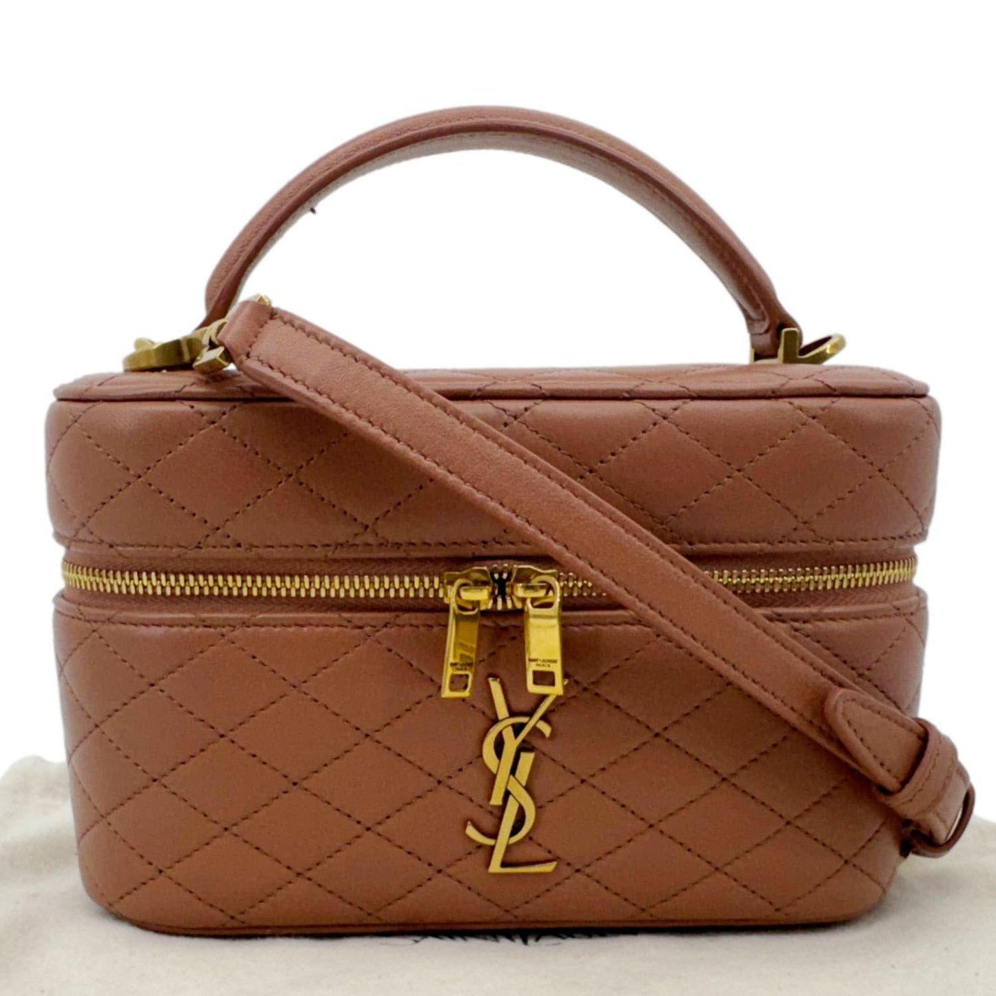 YVES SAINT LAURENT Gaby Vanity Quilted Leather Crossbody Bag Barely Pink