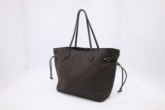 Louis Vuitton Mini Lin Idylle Neverfull MM Tote Bag in Ebene Monogram