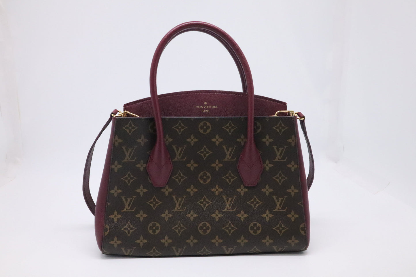 Louis Vuitton Florine Shoulder Bag in Burgundy Leather and Monogram Canvas