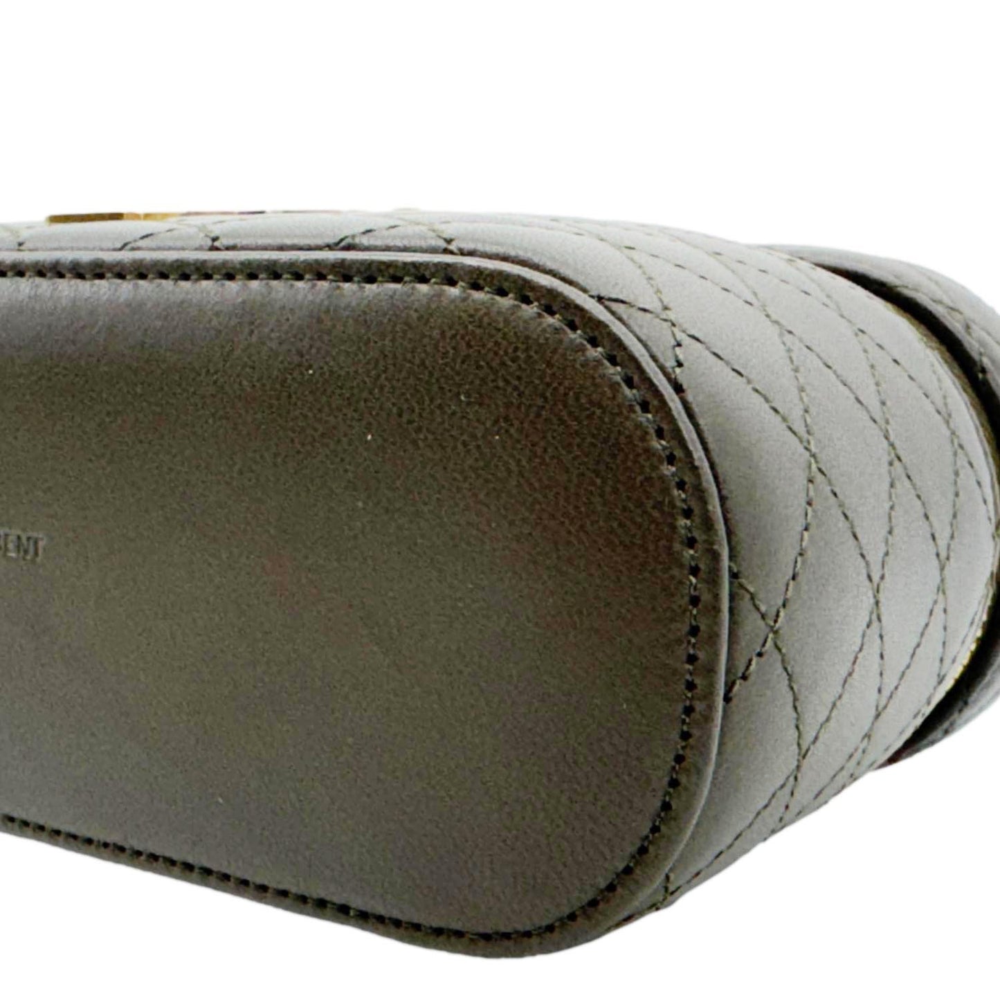 YVES SAINT LAURENT Gaby Vanity Quilted Leather Crossbody Bag Olive
