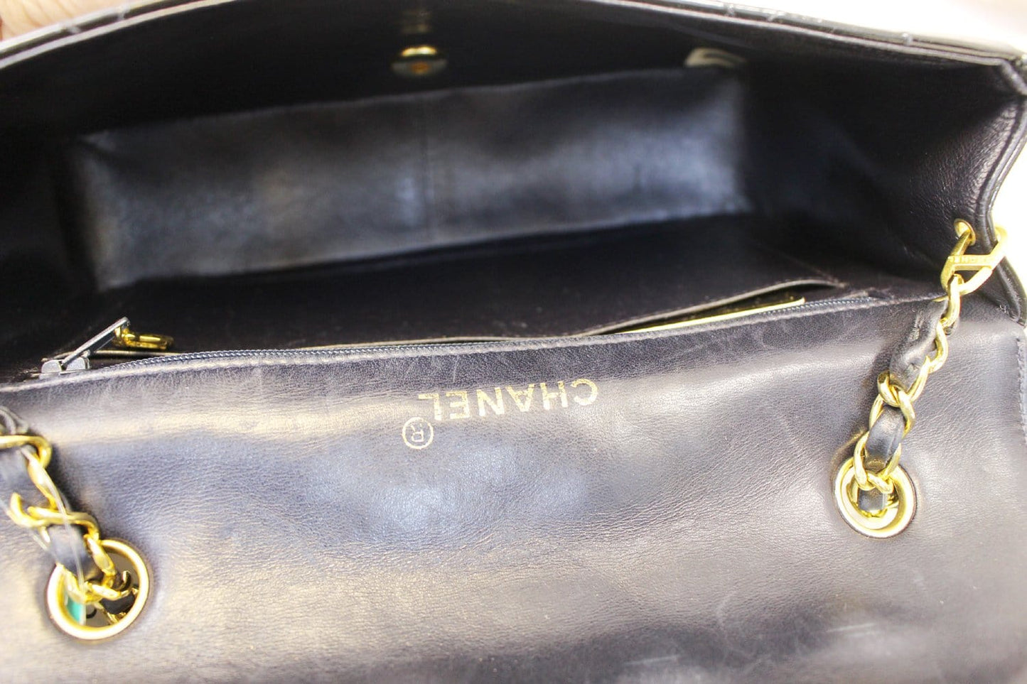 CHANEL Enamel Matelasse Chain CC Logo Black Shoulder Bag - Sale