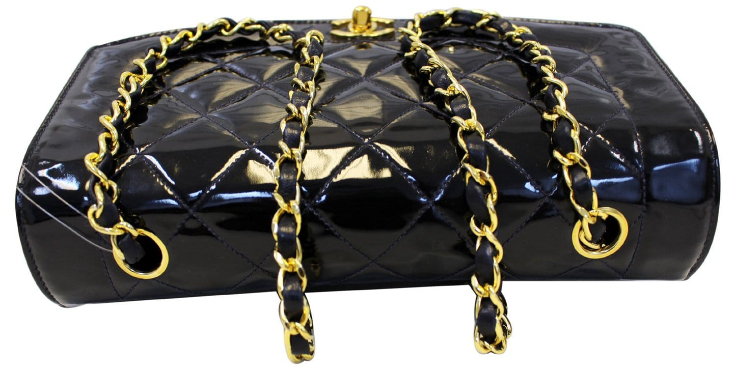 CHANEL Enamel Matelasse Chain CC Logo Black Shoulder Bag - Sale
