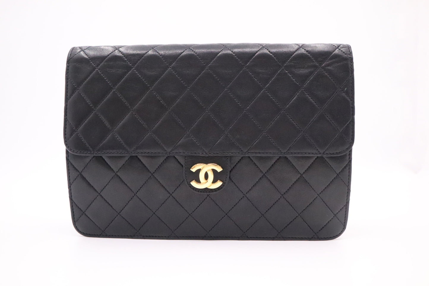 Chanel Medium Single Flap in Black MattelassÃ© Leather