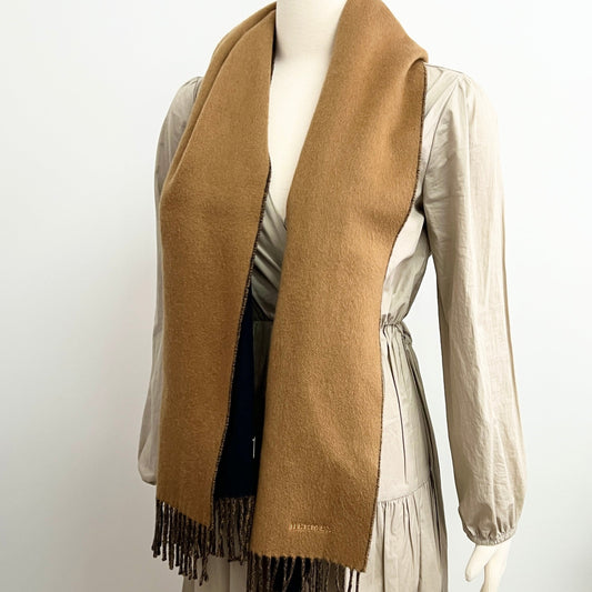 Hermes Reverse Cashmere Scarf Camel/Marine