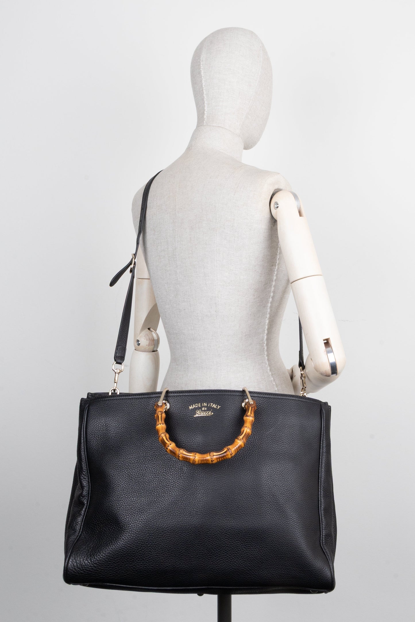 GUCCI Large Bamboo Tote Bag Black