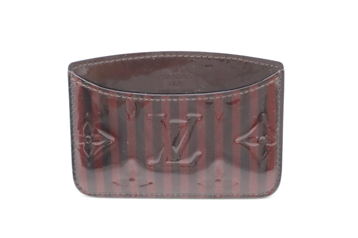Louis Vuitton Card Case in Purple Rayures Vernis Leather