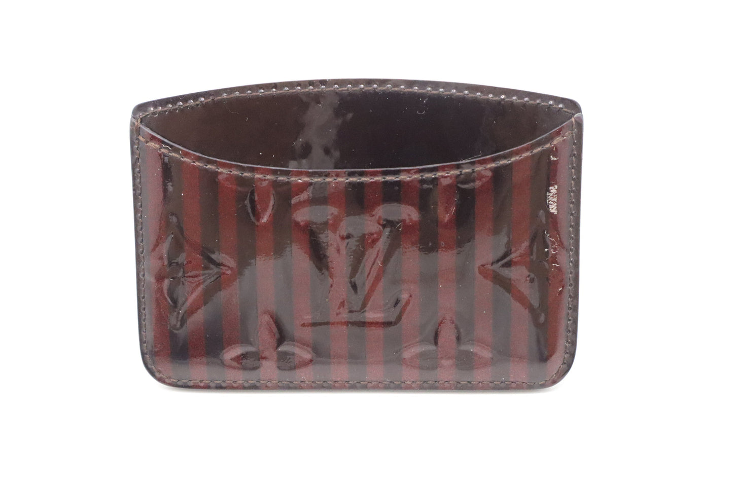 Louis Vuitton Card Case in Purple Rayures Vernis Leather