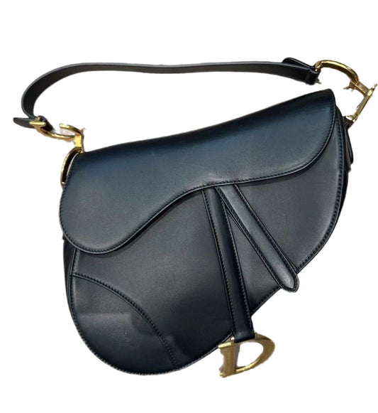 Dior Saddle Medium leather Black Smooth Leather