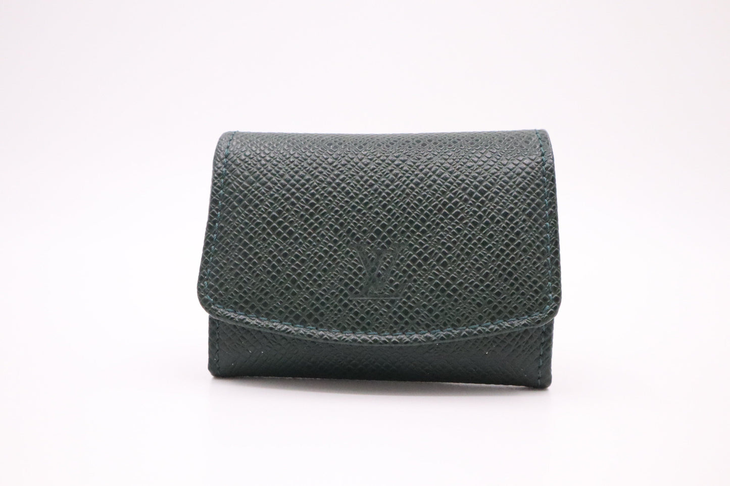 Louis Vuitton Cuff Links with Green Taiga Leather Case