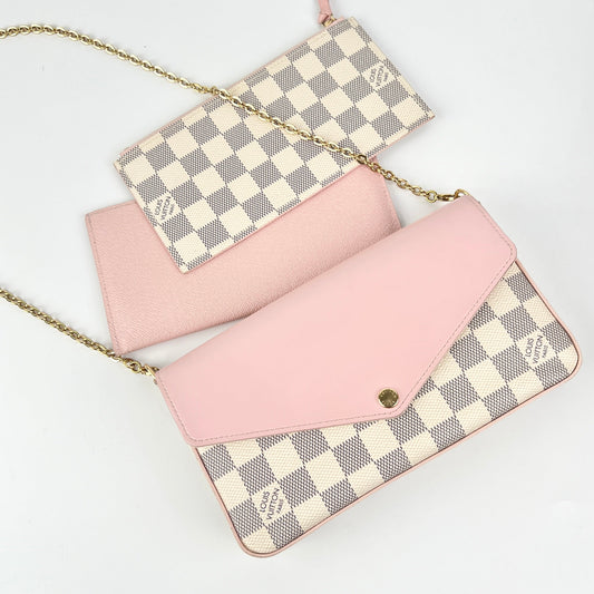 Louis Vuitton Felicie Pochette Damier Azur Pink