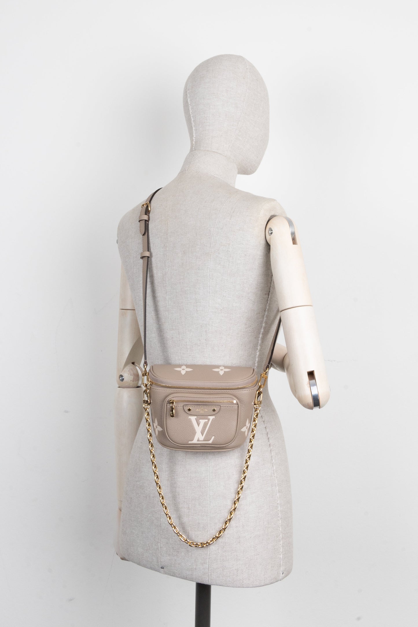 LOUIS VUITTON Mini Bum Bag Giant Monogram Taupe