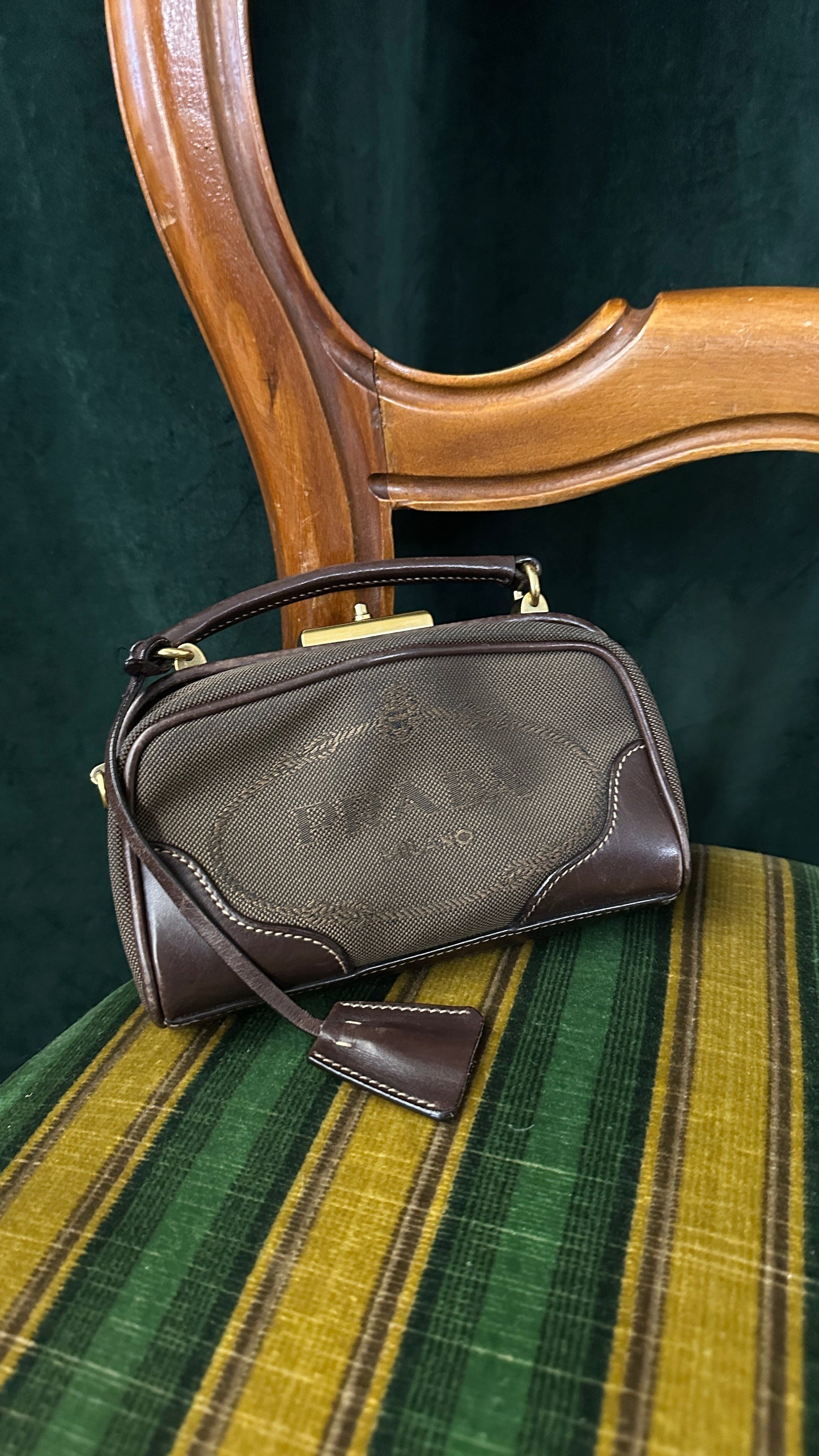 PRADA Mini Camera Top Handle Bag Brown