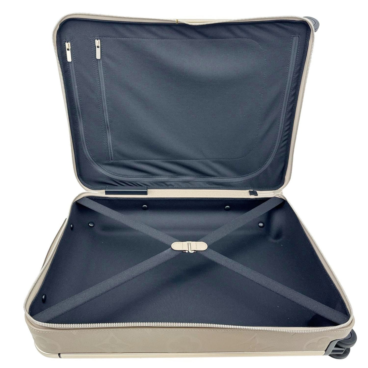 LOUIS VUITTON Horizon 55 Giant Monogram Empreinte Leather Carry On Suitcase Beige