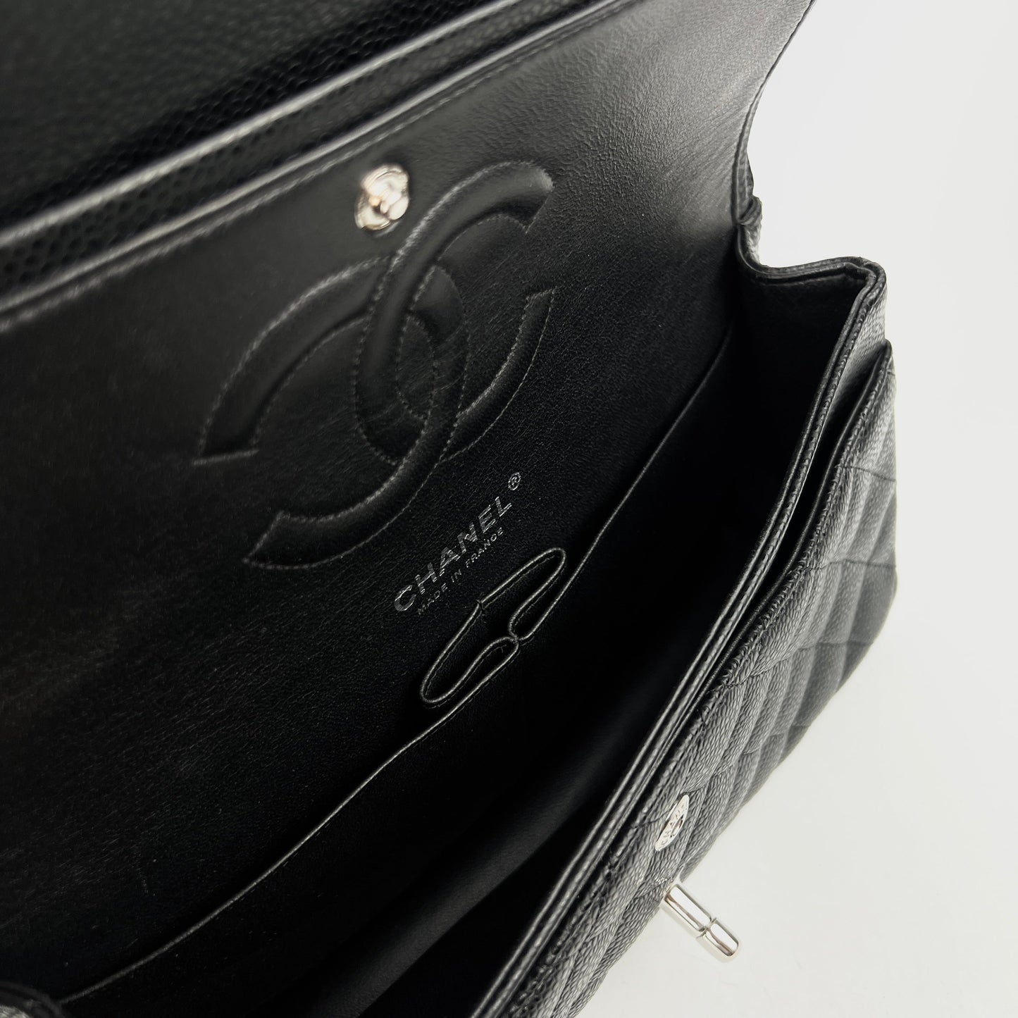 Chanel Classic Flap Medium/Large M/L Caviar Black - Series 11