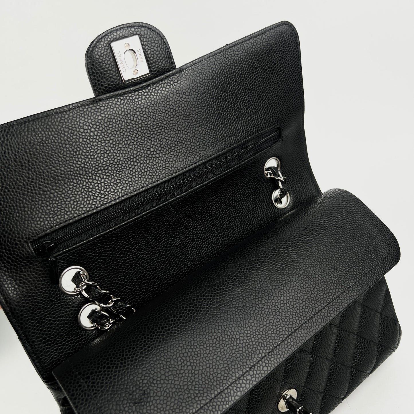 Chanel Classic Flap Medium/Large M/L Caviar Black - Series 11