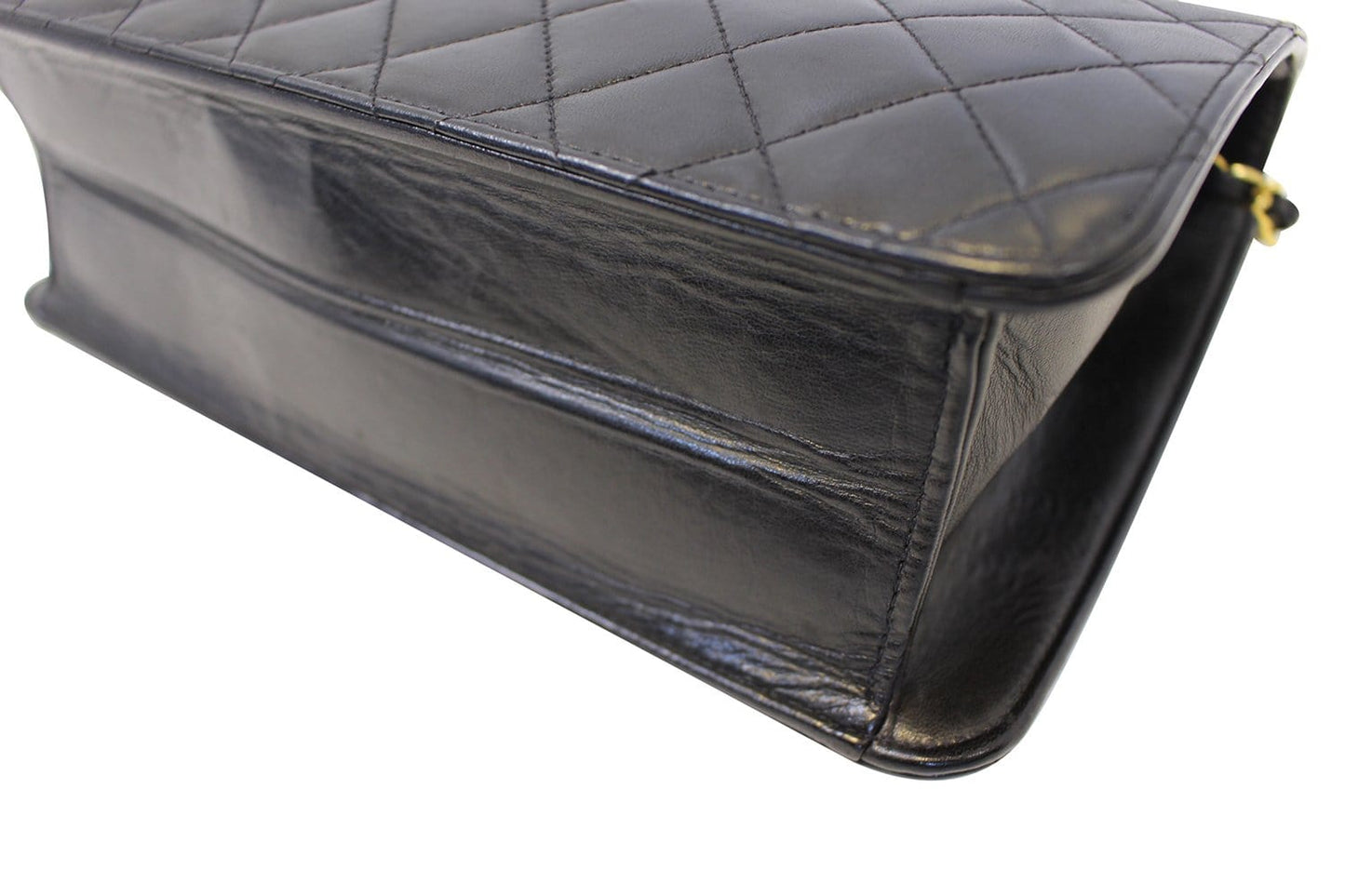CHANEL Quilted Lambskin Leather Single Flap Black Shoulder Bag - Final Call
