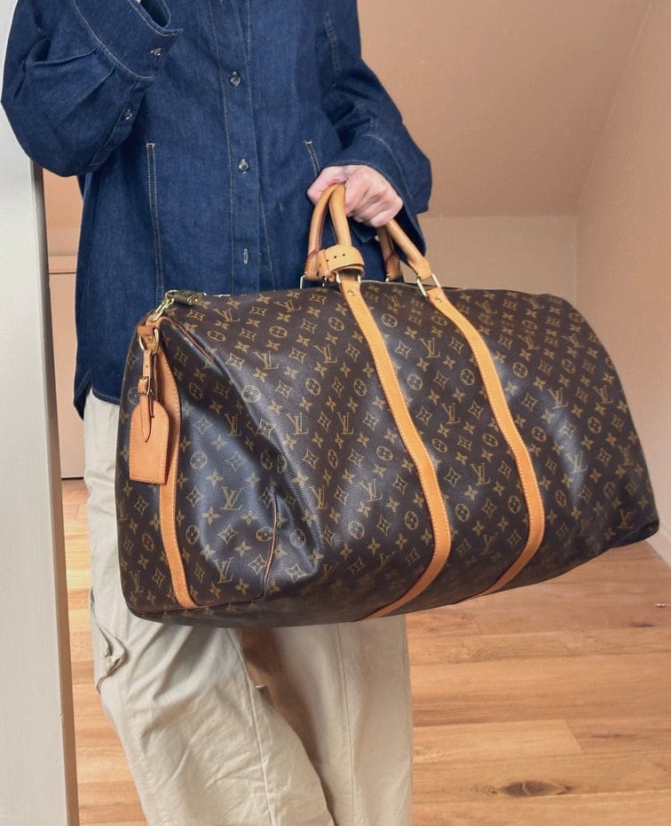 Louis Vuitton 60 Keepall Bag In Brown Monogram Coated Canvas