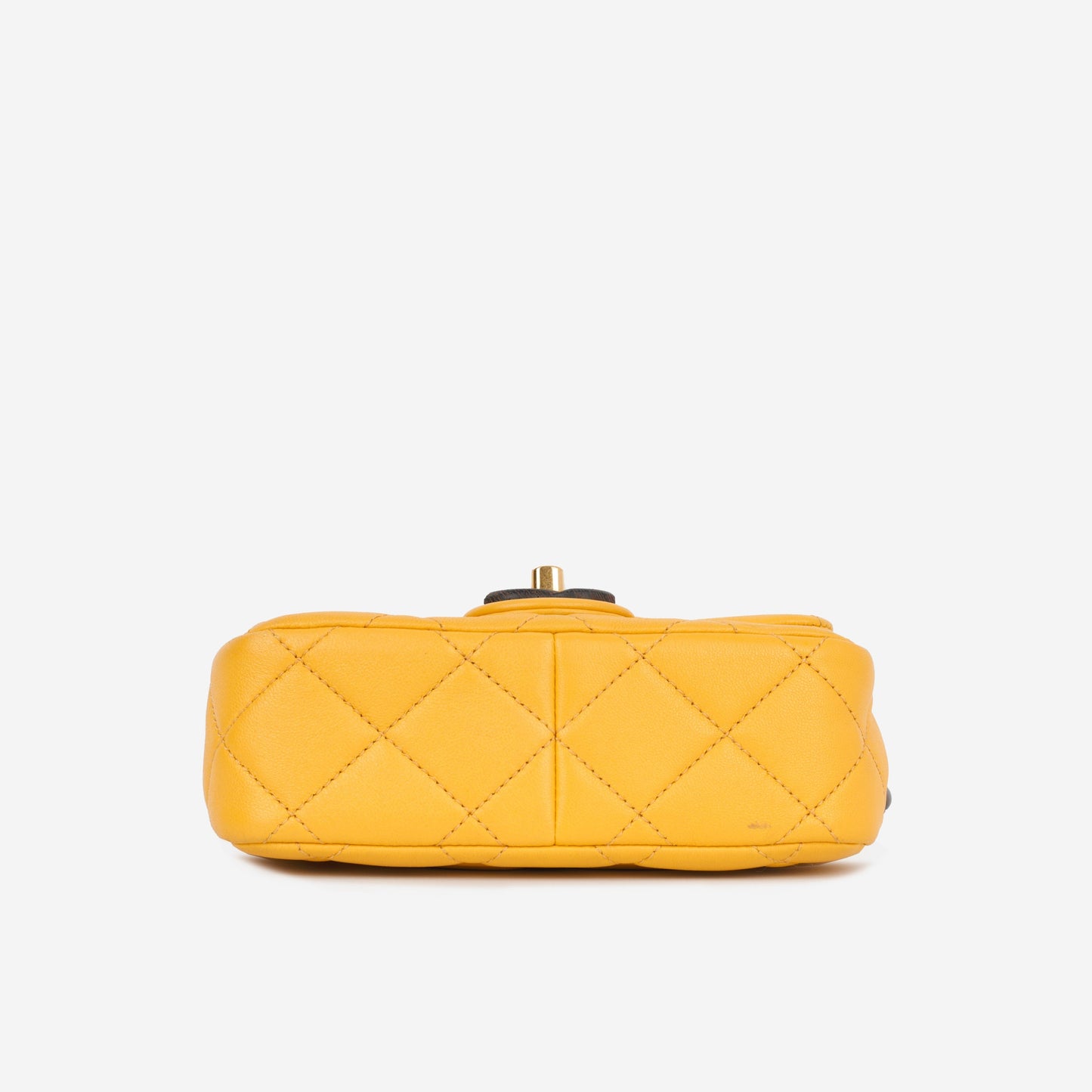 Chanel Mini Square Wenge Wood - Yellow Lambskin | Gold Hardware
