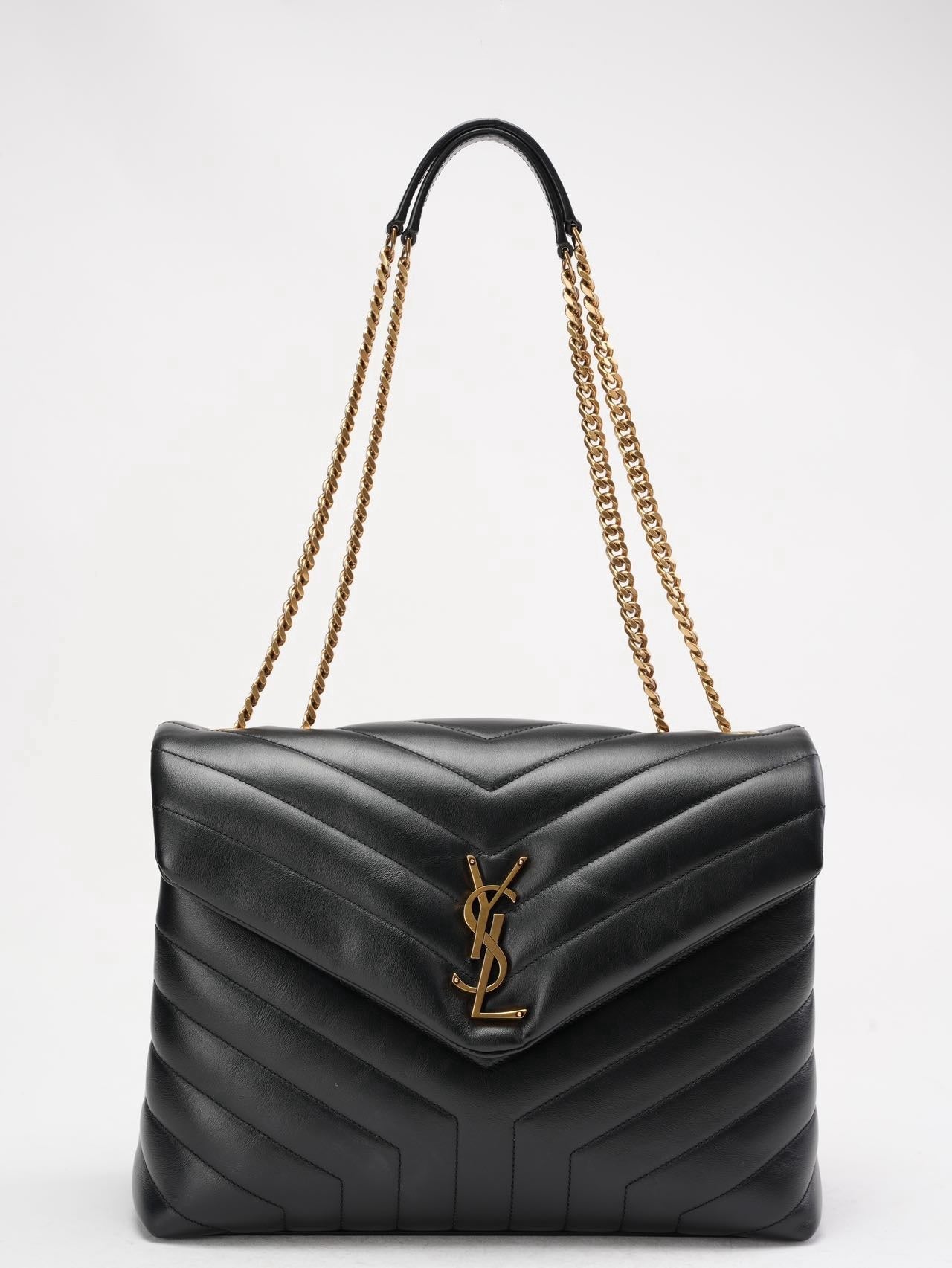 Saint Laurent Black Loulou Medium Shoulder Bag