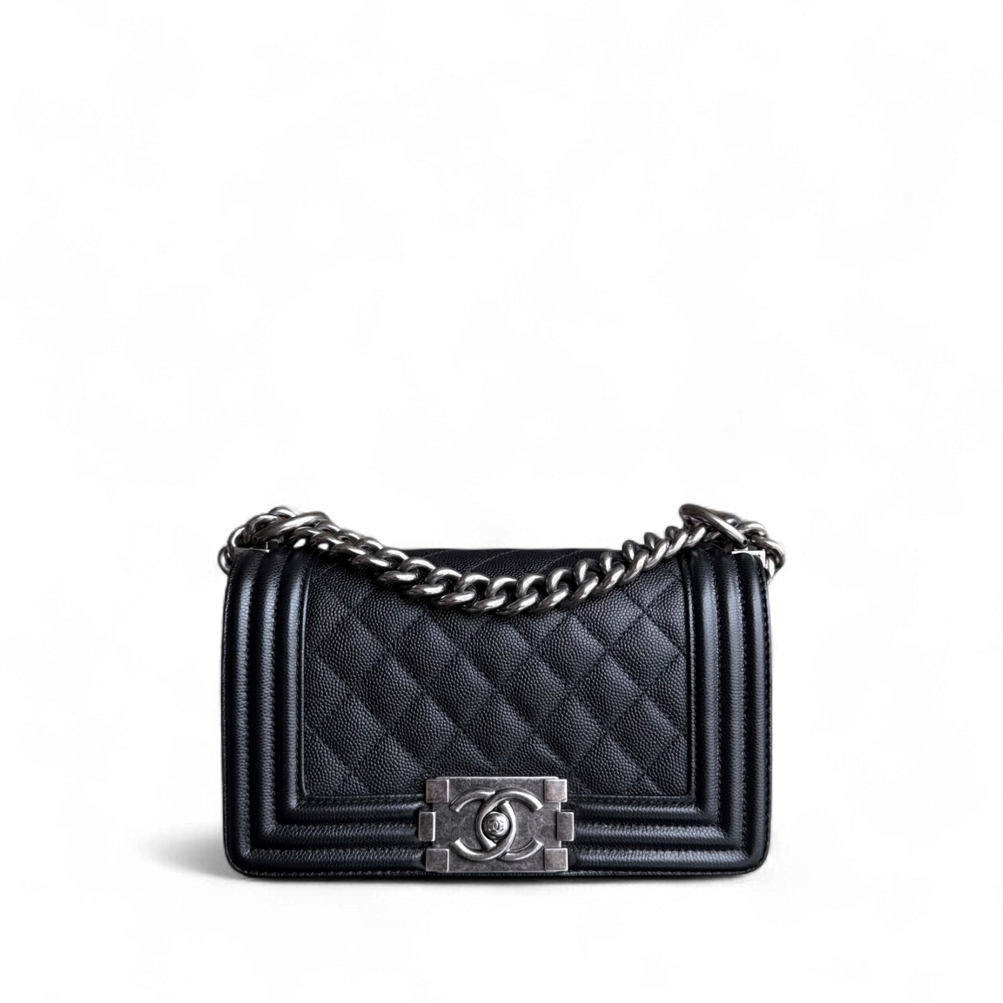 Chanel Boy Small - Caviar Quilted Grained Calfskin Black Ruthenium Silver Hardware