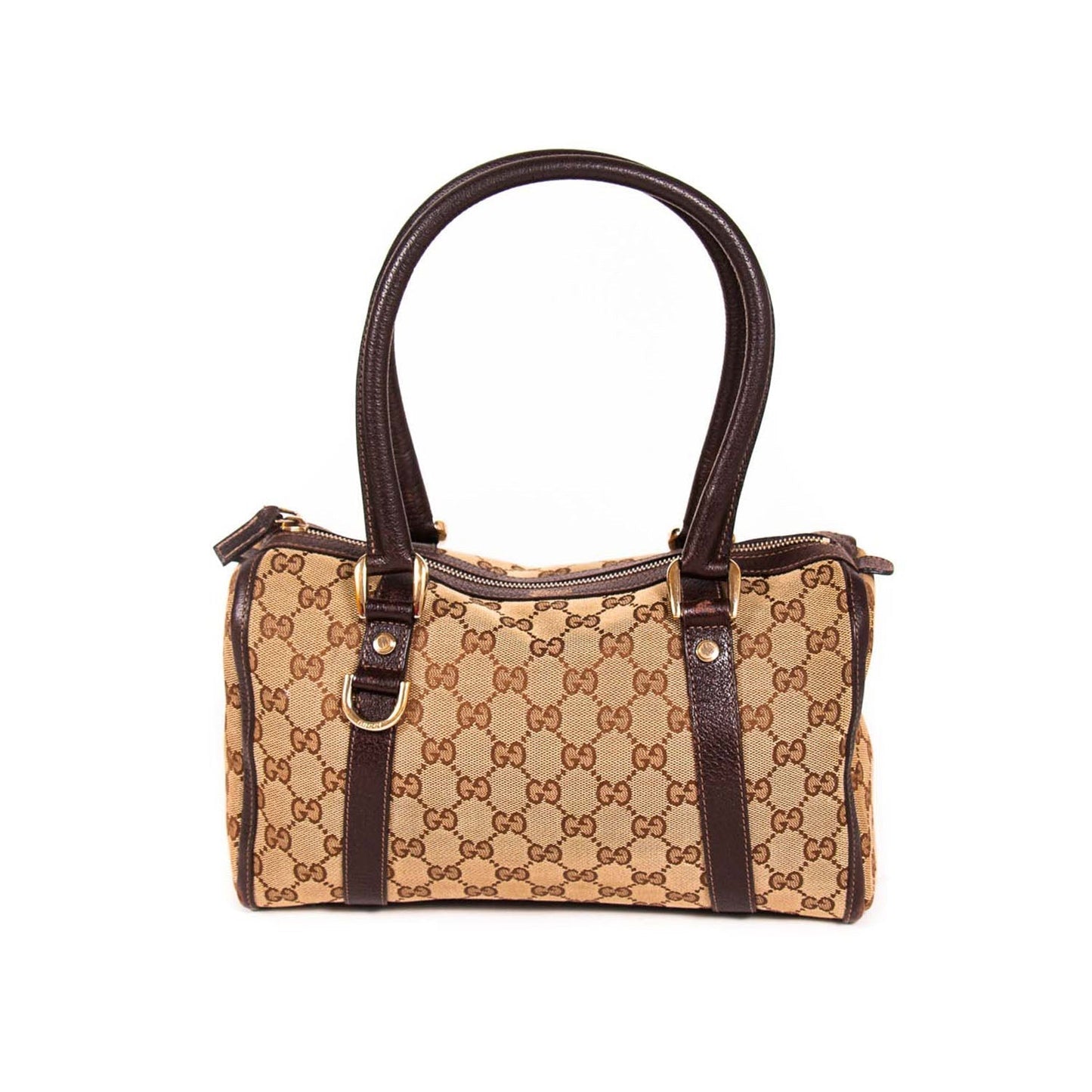Gucci Boston Leather Canvas Shoulder Bag Style 4
