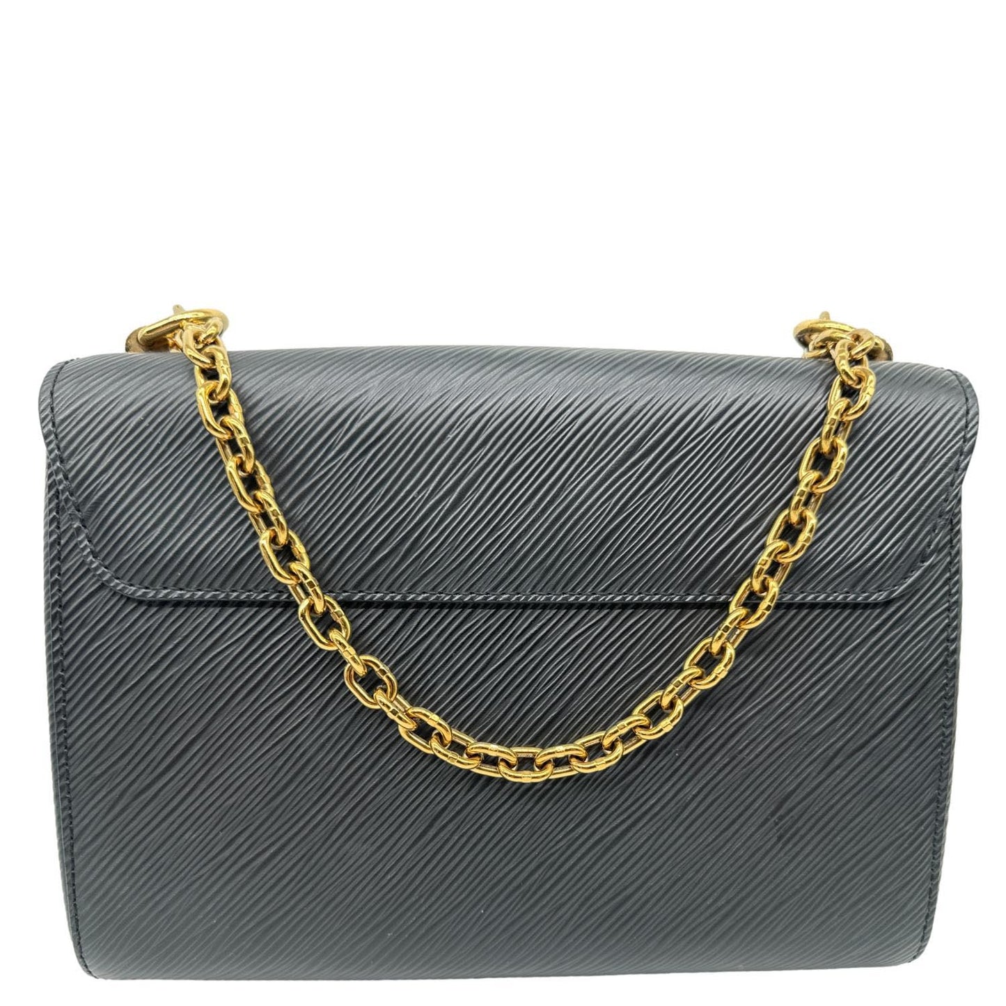 LOUIS VUITTON Twist MM Love Lock Epi Leather Crossbody Bag Black