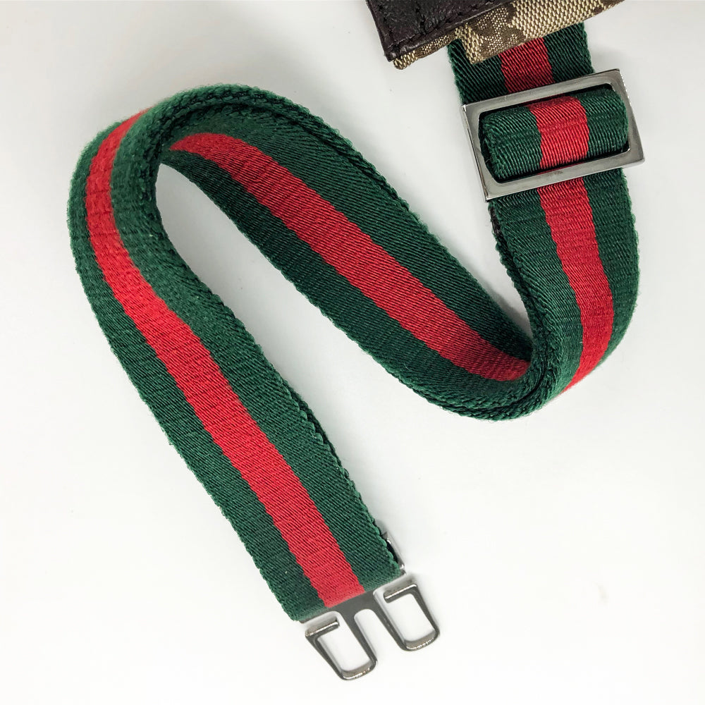 Gucci Monogram Leather Canvas Shoulder Bag