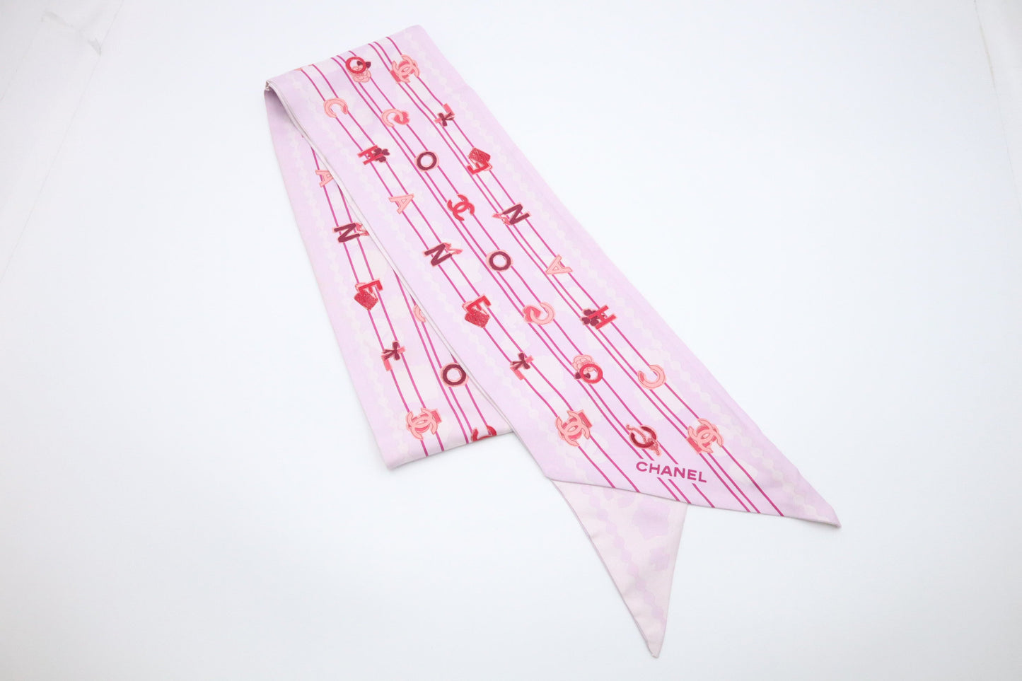 Chanel Scarf in Pink and Purple Silk