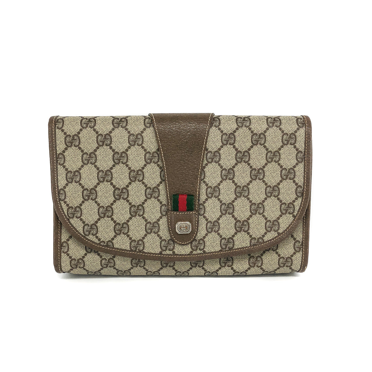 Gucci Monogram Leather Canvas Shoulder Bag