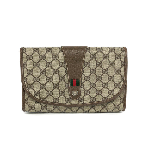 Gucci Monogram Leather Canvas Shoulder Bag