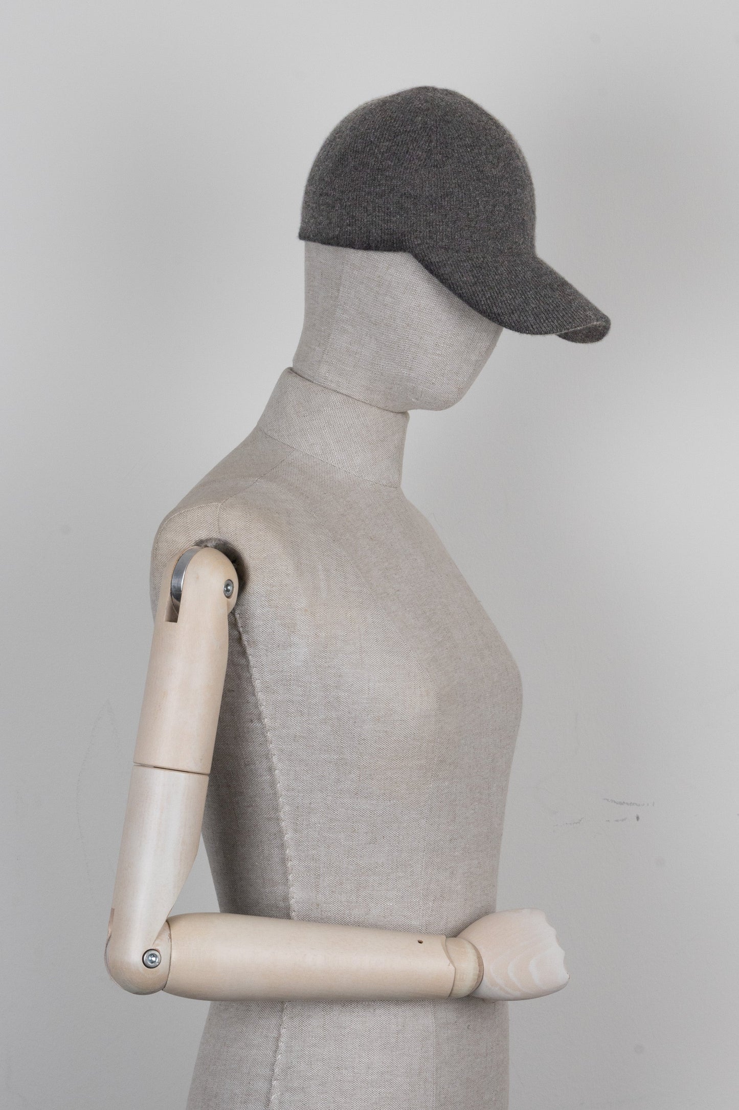 SAINT LAURENT Logo Knit Baseball Cap Cashmere Grey