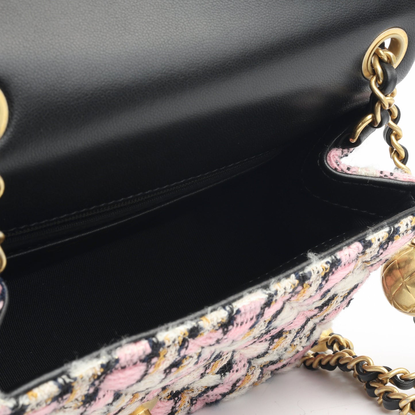 Chanel Mini Square Pearl Crush - Mixed Pink Tweed