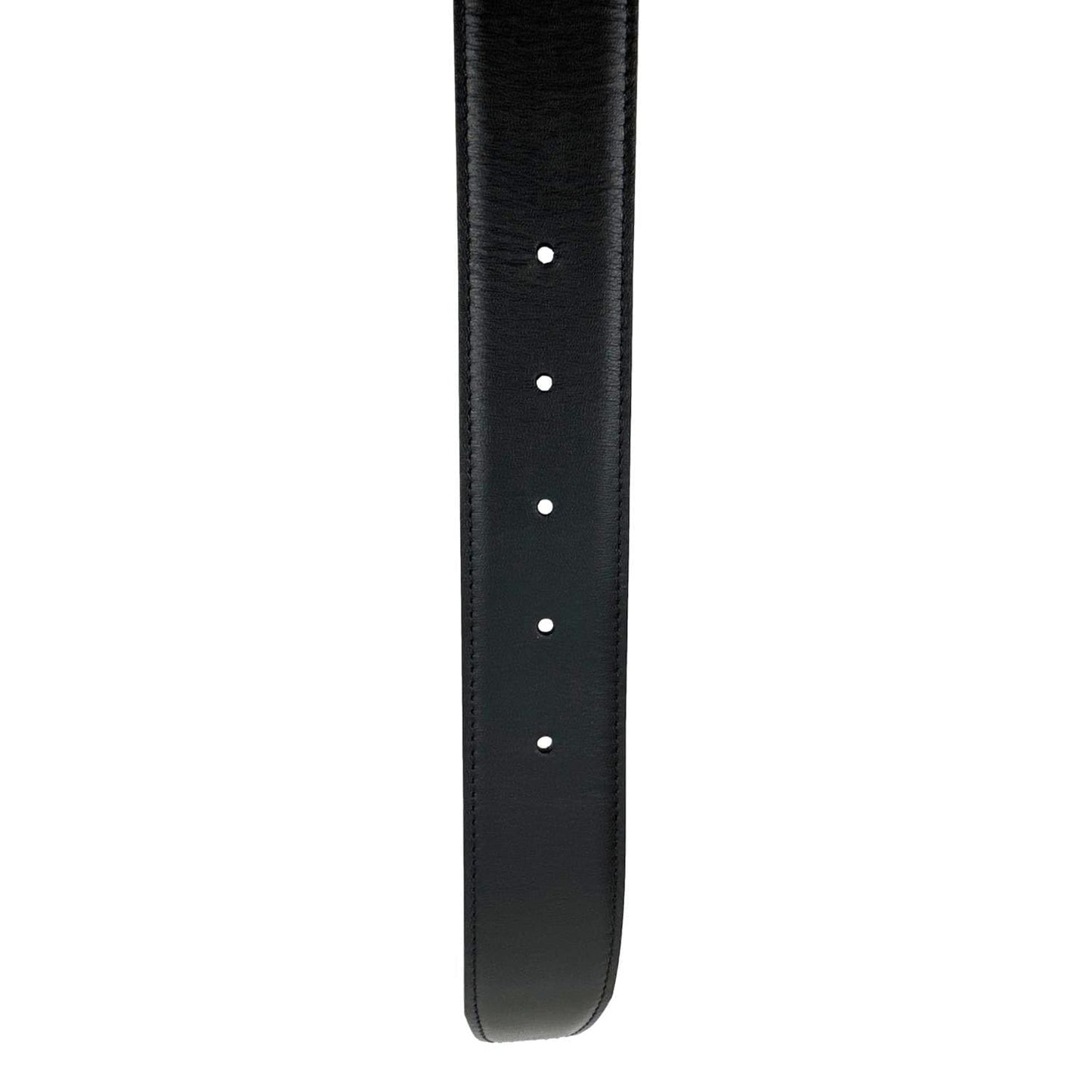 SALVATORE FERRAGAMO Gancini Buckle Leather Belt Black