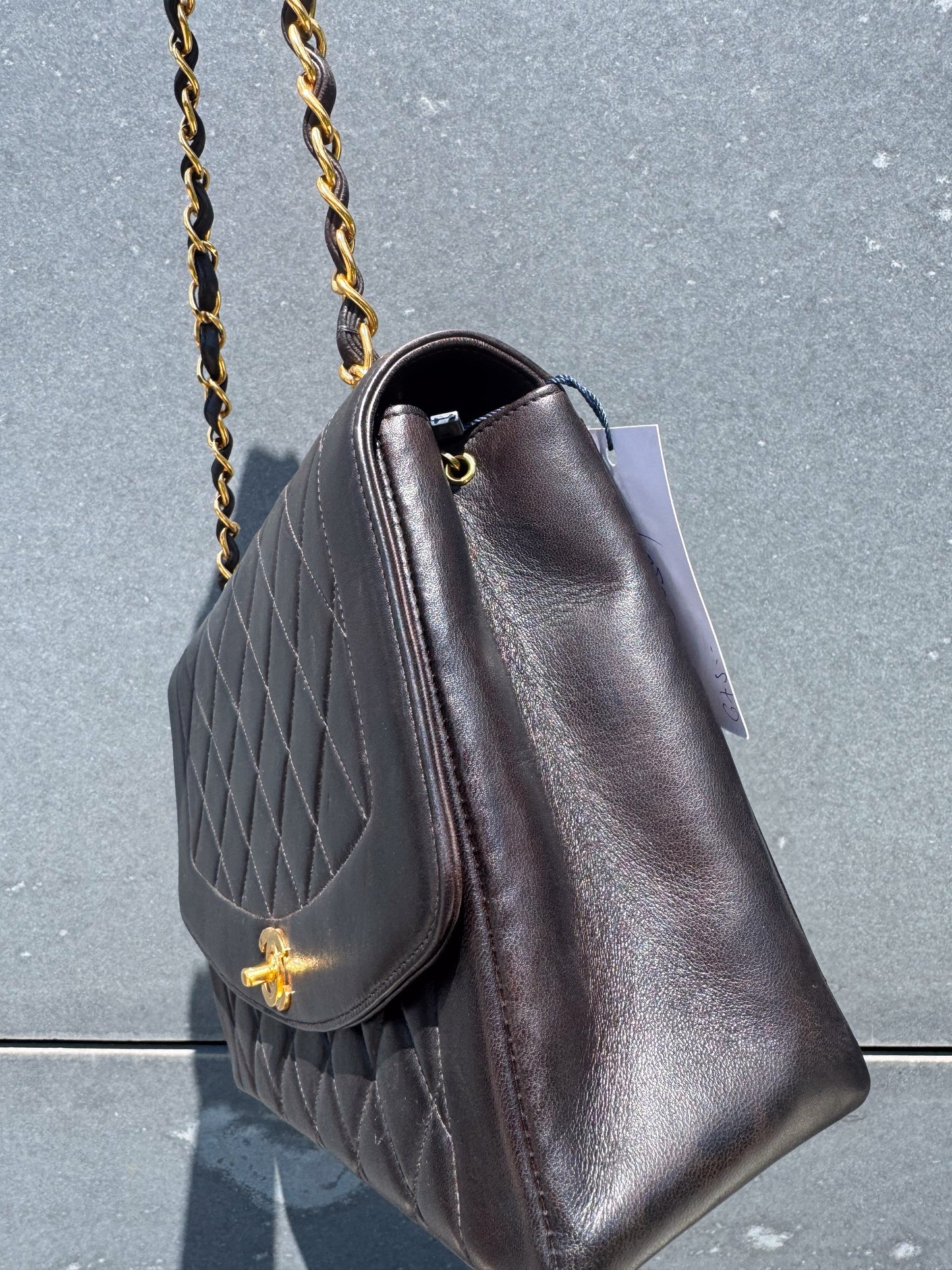Chanel  Large Diana Black Flap Bag 24K Gold-Plated Hardware