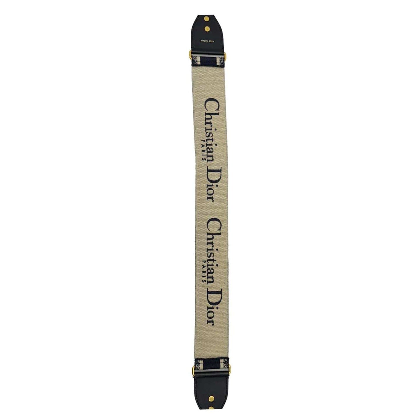 CHRISTIAN DIOR Embroidered Canvas Shoulder Strap Navy Blue