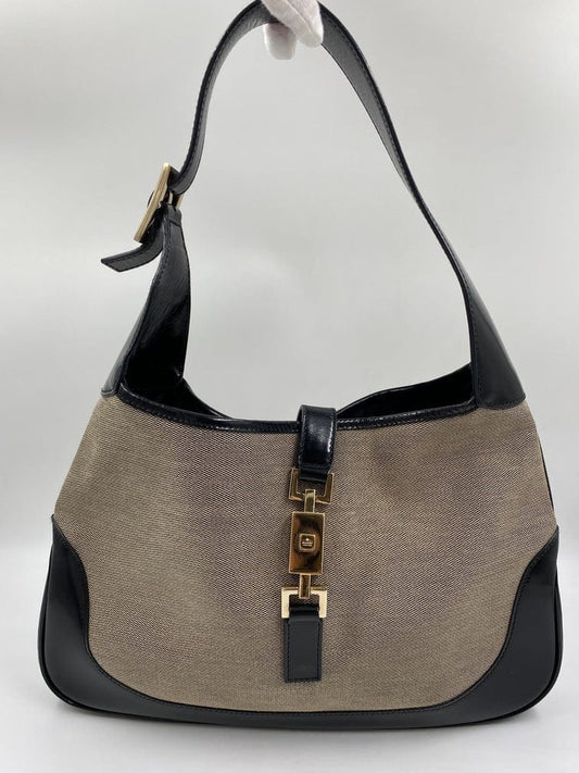 Gucci Jackie Leather Canvas Shoulder Bag Style 8