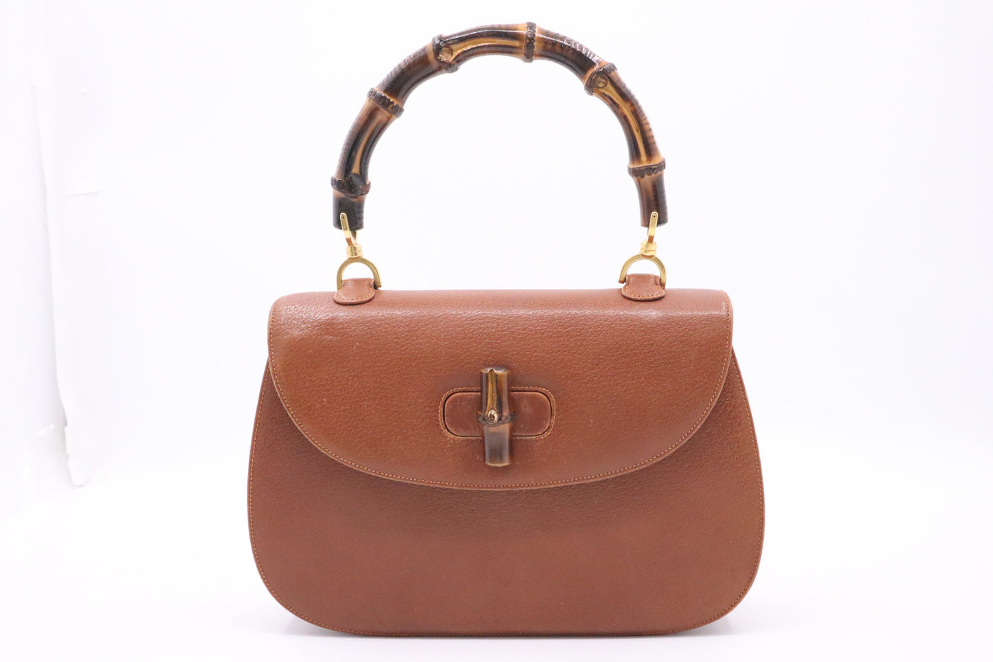 Gucci Bamboo Large 1947 Top Handle Bag in Tan Leather