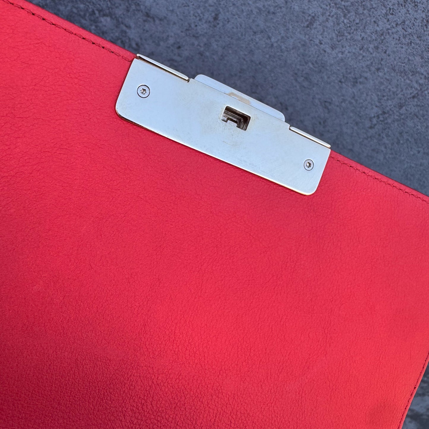 Chanel Label Click Flap Red in Quilted Calfskin With Gold-Tone Hardware