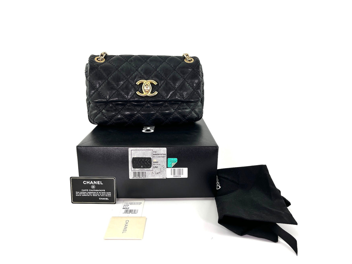 CHANEL Black Classic Ultimate Stitch Retro Chain Flap Bag