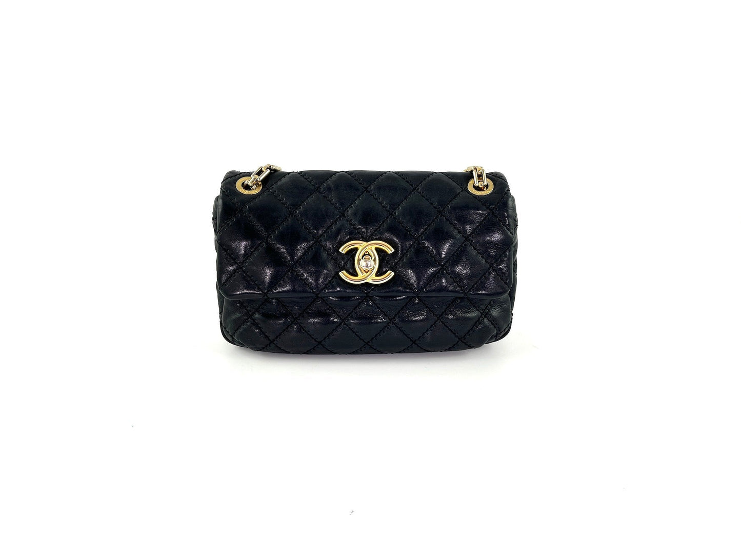 CHANEL Black Classic Ultimate Stitch Retro Chain Flap Bag