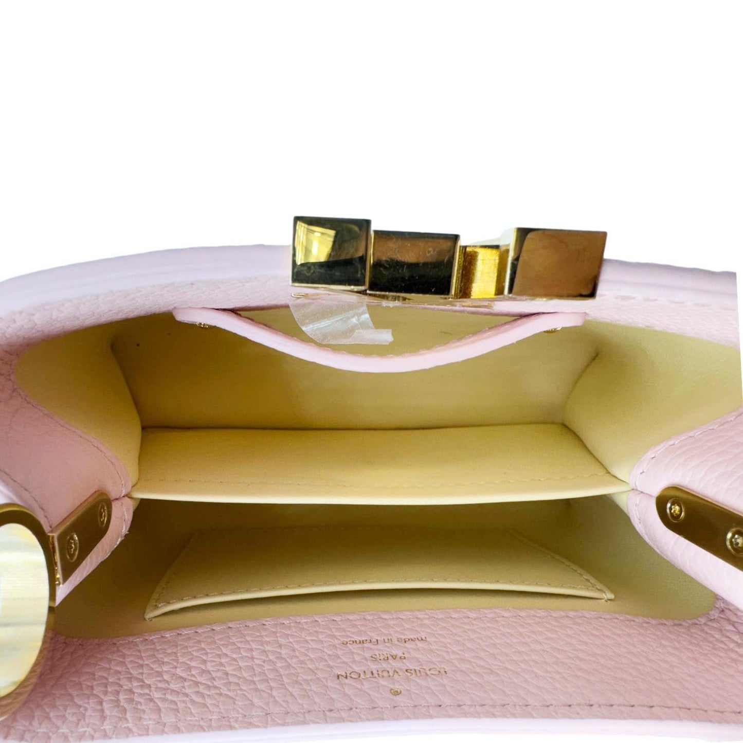 LOUIS VUITTON Capucines Mini Taurillon Leather Crossbody Bag Pink