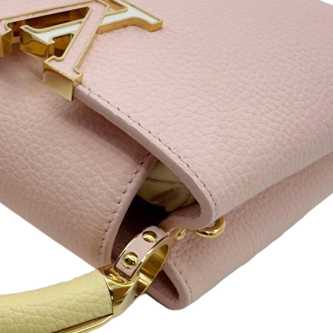 LOUIS VUITTON Capucines Mini Taurillon Leather Crossbody Bag Pink
