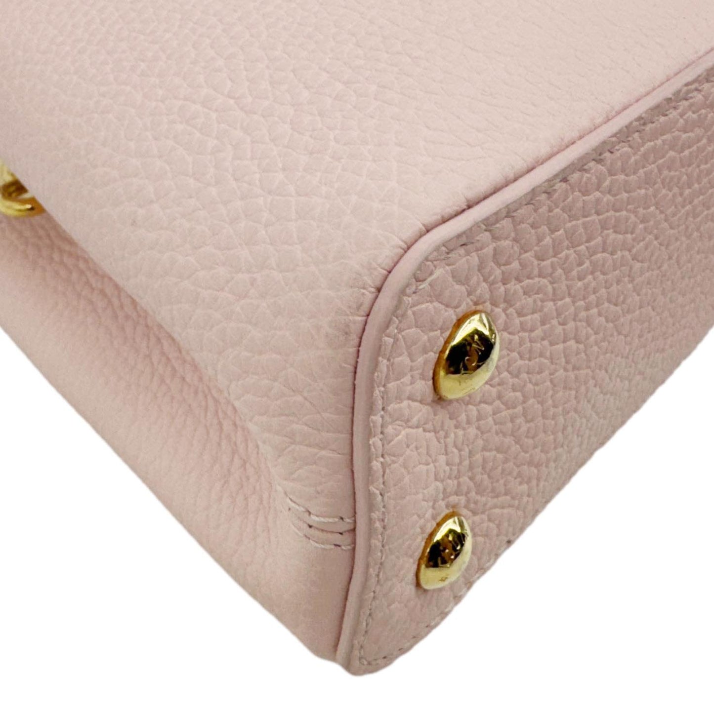 LOUIS VUITTON Capucines Mini Taurillon Leather Crossbody Bag Pink
