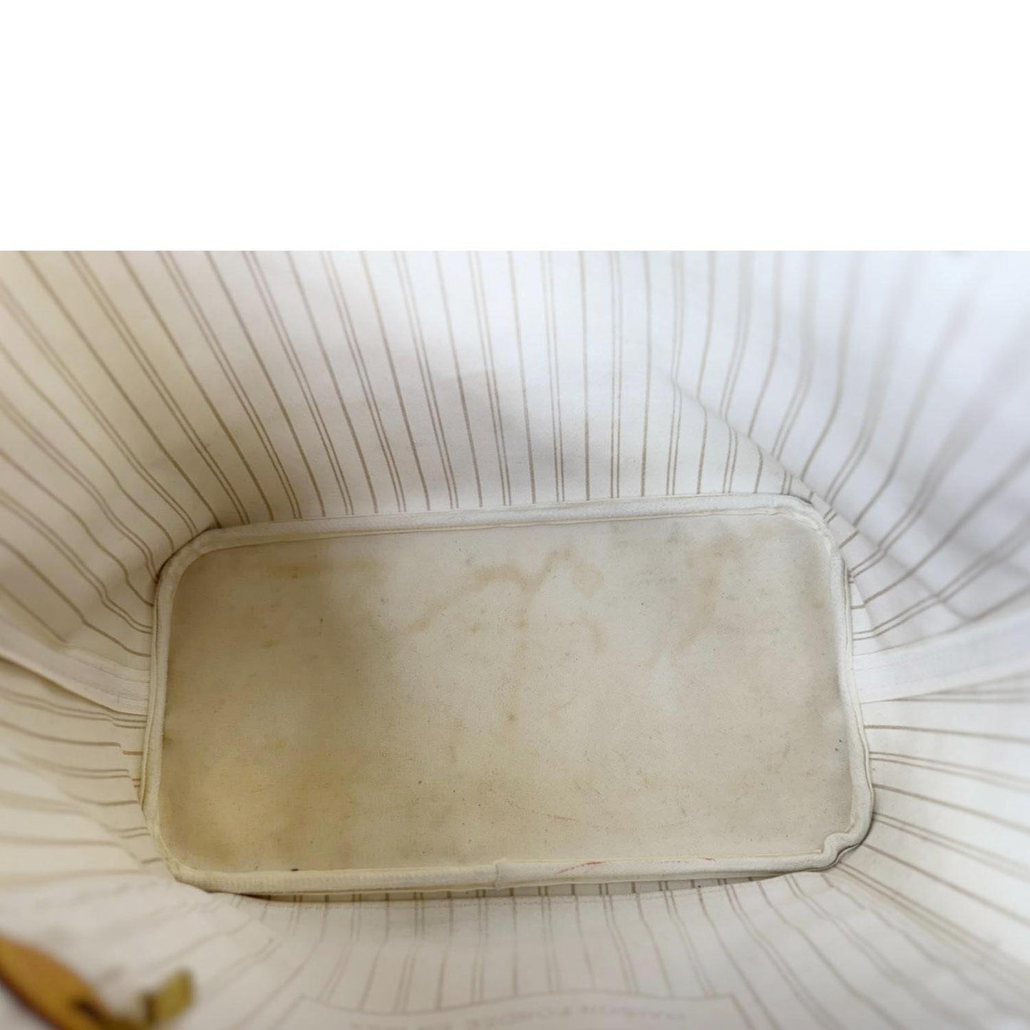 LOUIS VUITTON Neverfull MM Damier Azur Tote Shoulder Bag White
