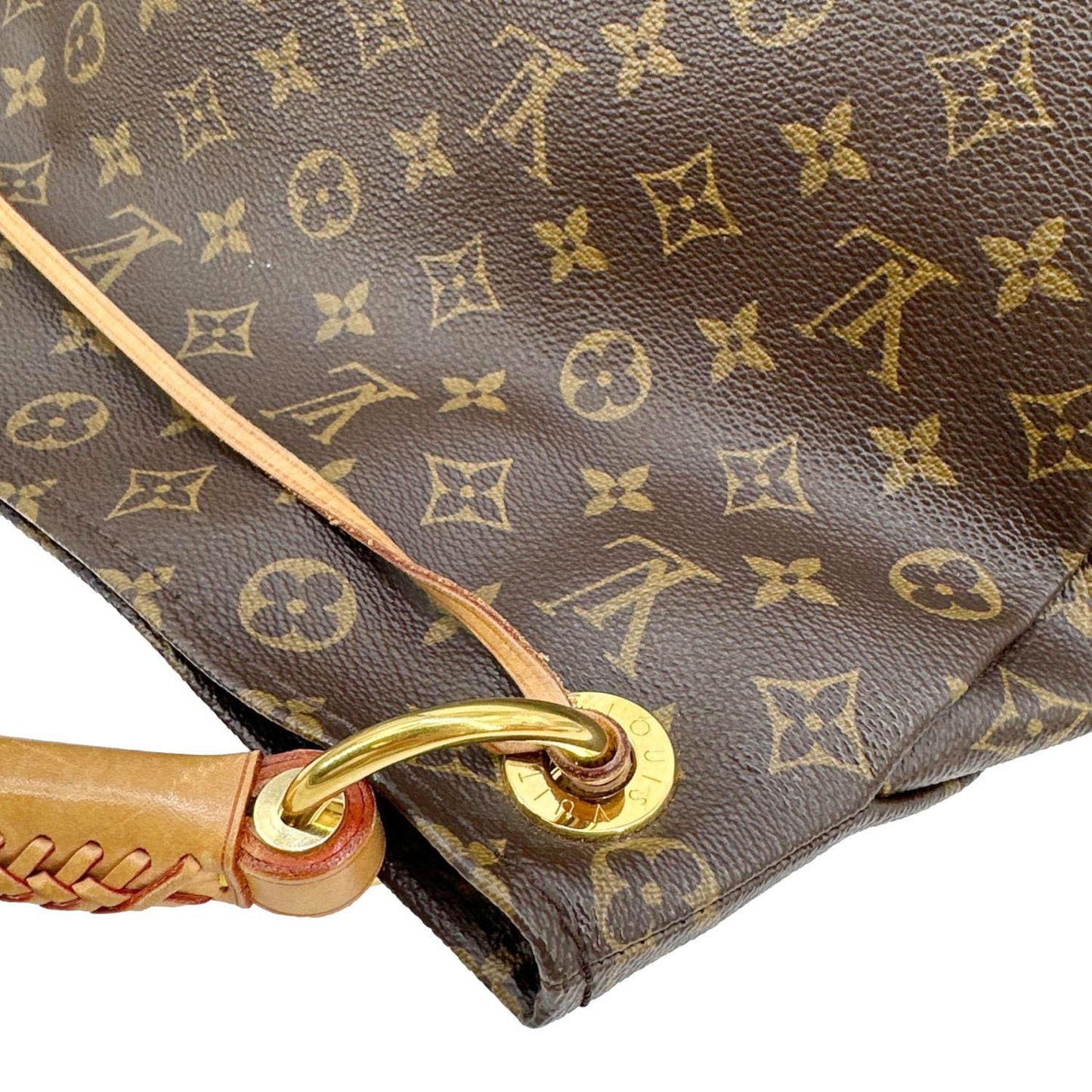 LOUIS VUITTON Artsy MM Monogram Canvas Hobo Shoulder Bag Brown