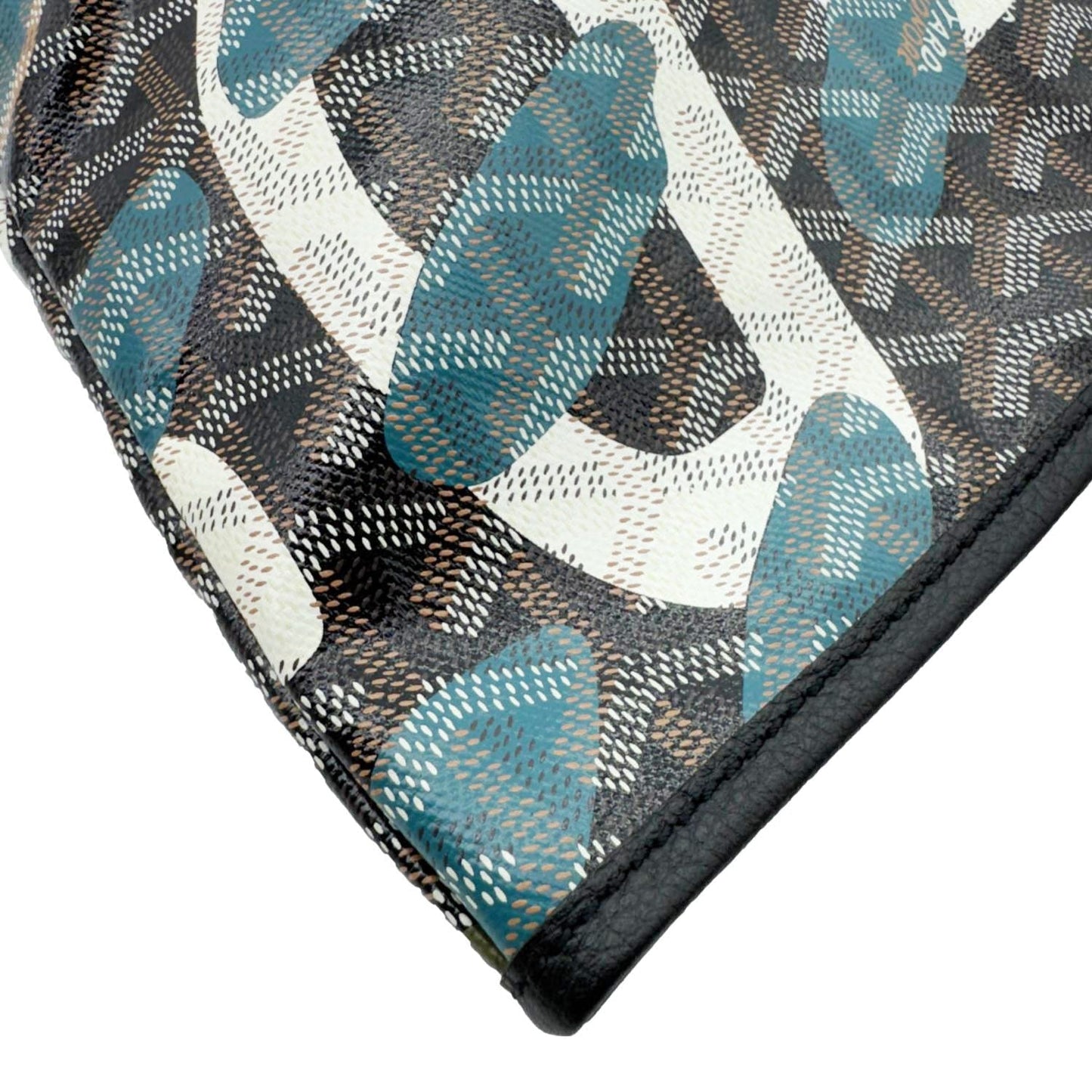 GOYARD Saint Louis Lettres Camouflage Chevron Print Canvas Tote Bag Multicolor