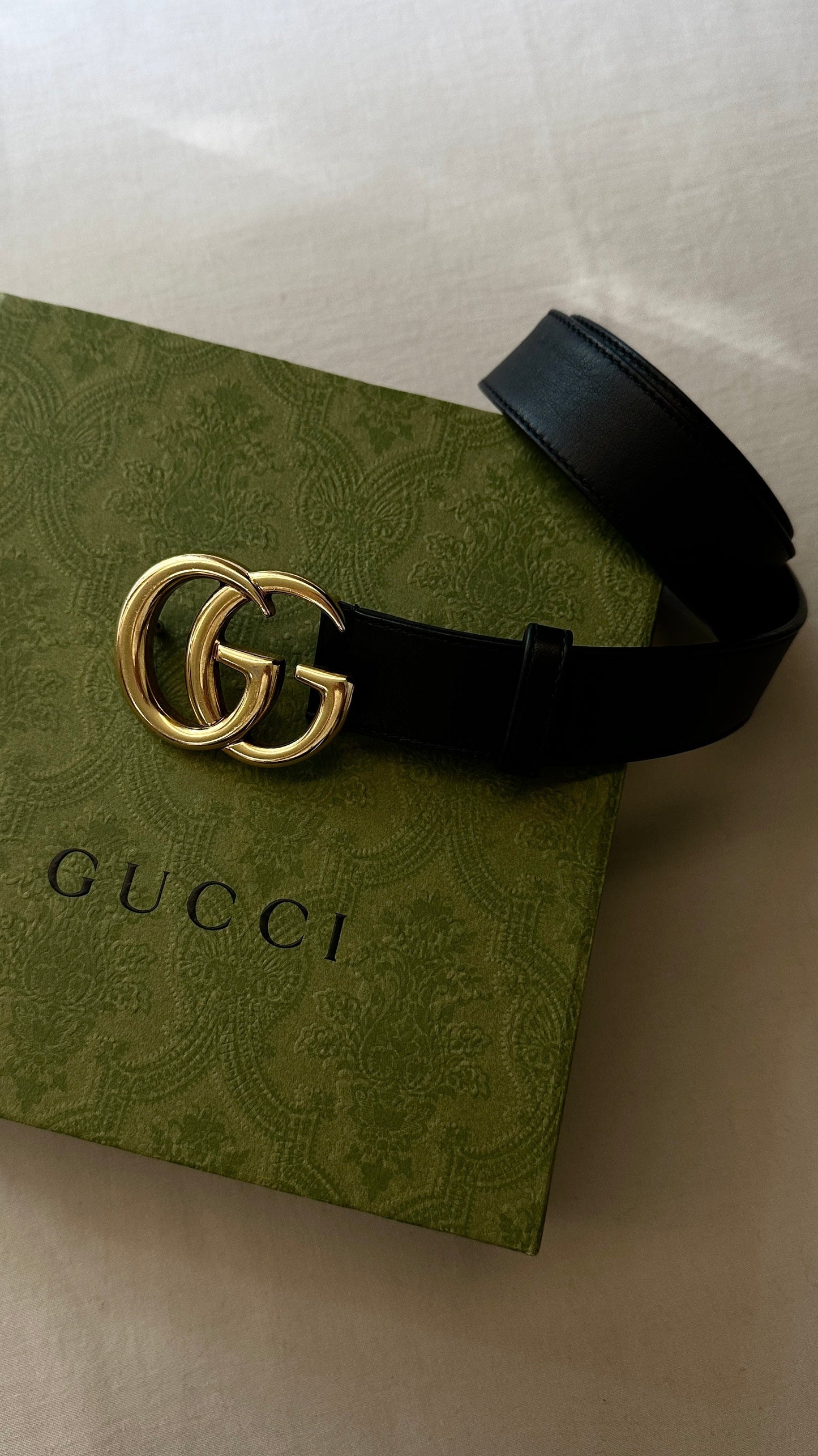 GUCCI Marmont GG  Belt Leather Black