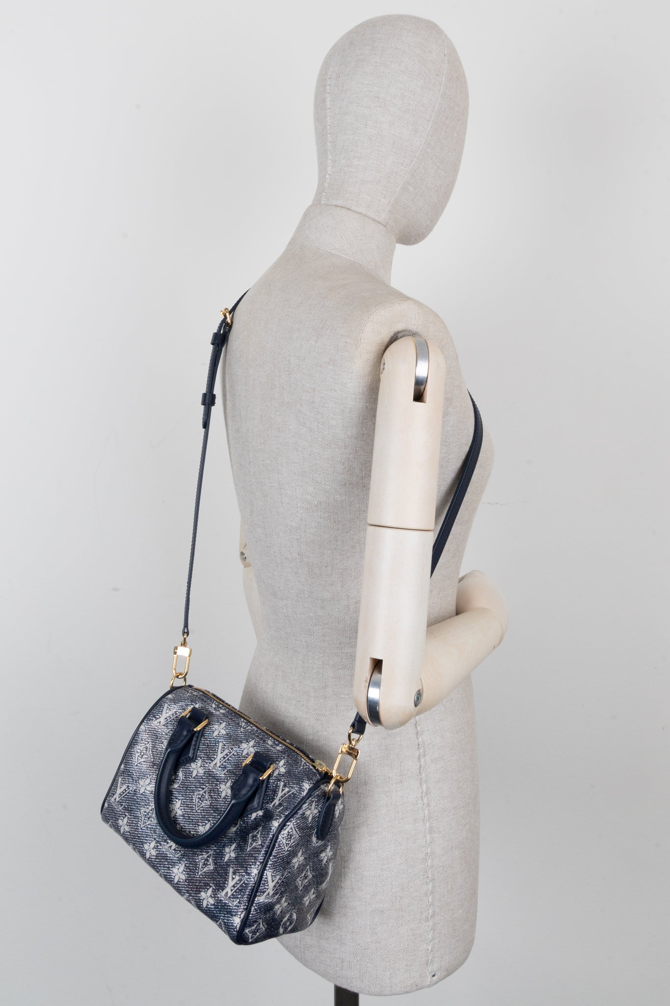 LOUIS VUITTON Speedy 20 Jacquard Canvas Navy Silver
