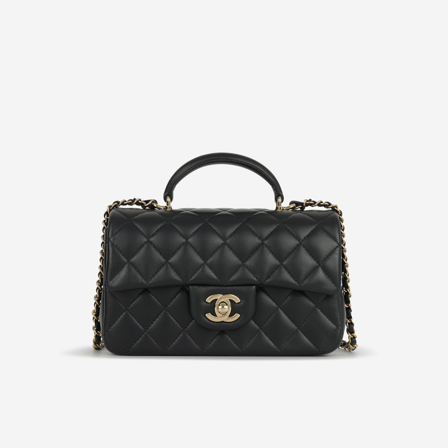 Chanel Mini Rectangular Top Handle | Champagne Gold Hardware