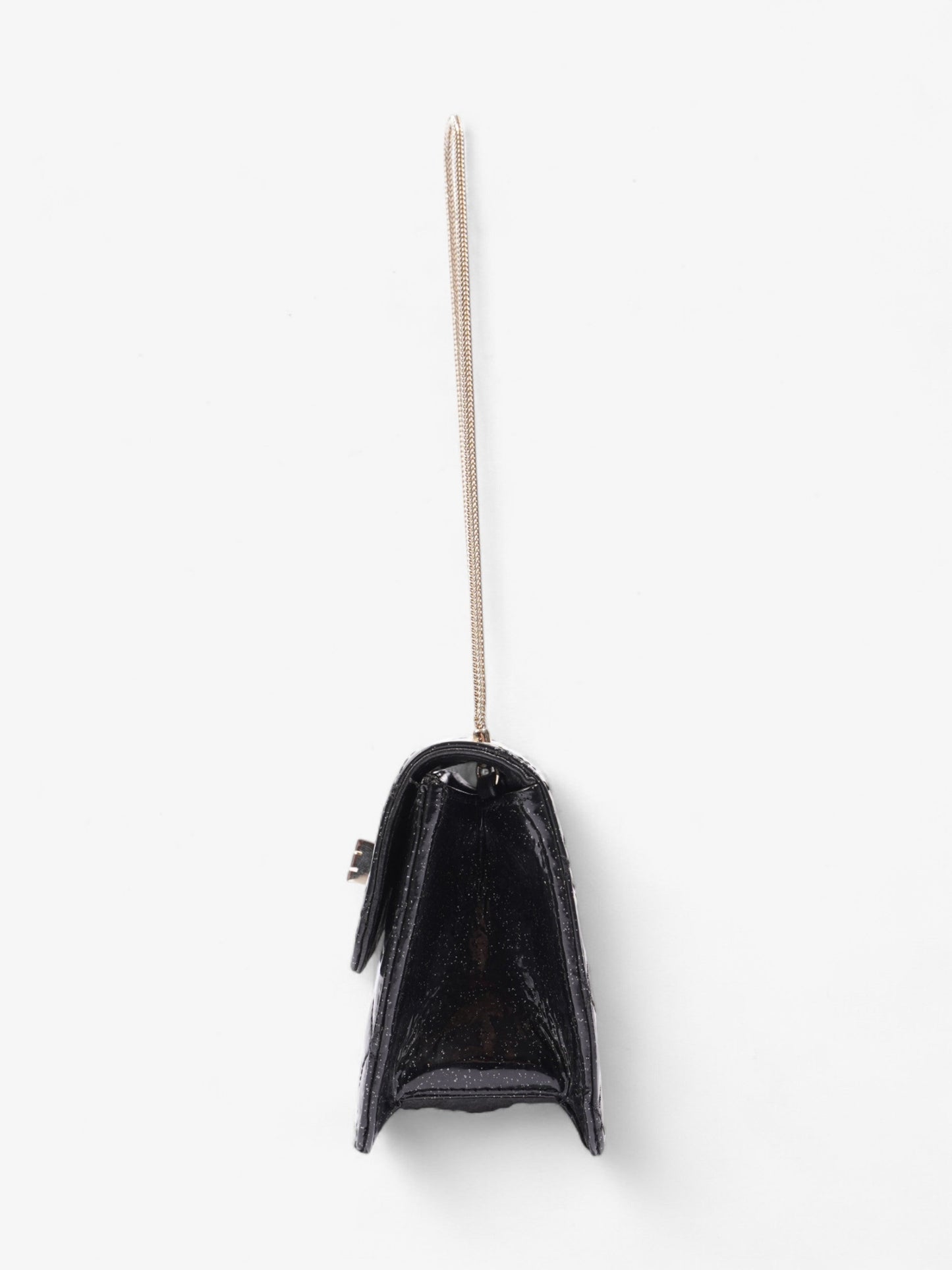 Chanel 2.55 Black Glitter Patent Leather Mini